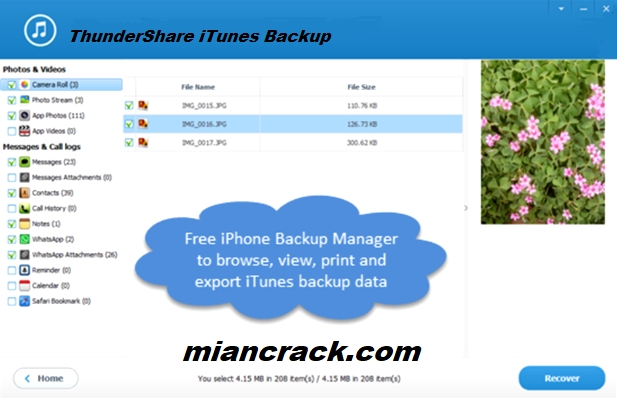 ThunderShare iTunes Backup Extractor Crack