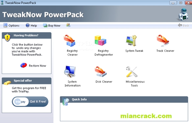 TweakNow PowerPack Crack